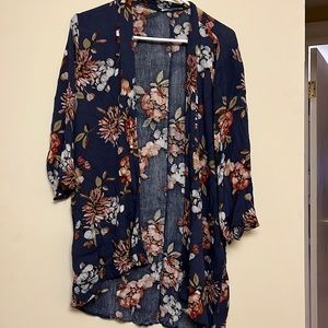 Floral long sleeve pink clover stitch fix kimono